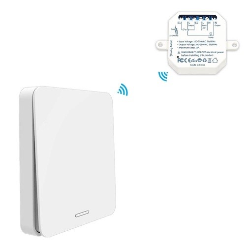 Draadloze lichtschakelaar | Combiset | Kinetisch - Geen Batterij Nodig | Schakelaar - Ontvanger