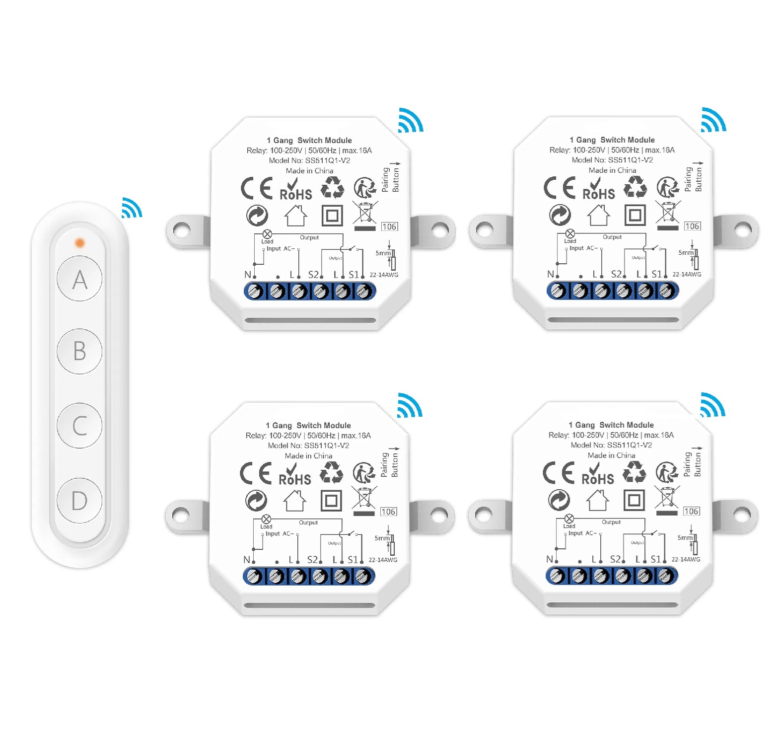 Draadloze Schakelmodule met Afstandsbediening – Eenvoudig Verlichting Draadloos Bedienen - Afbeelding 2